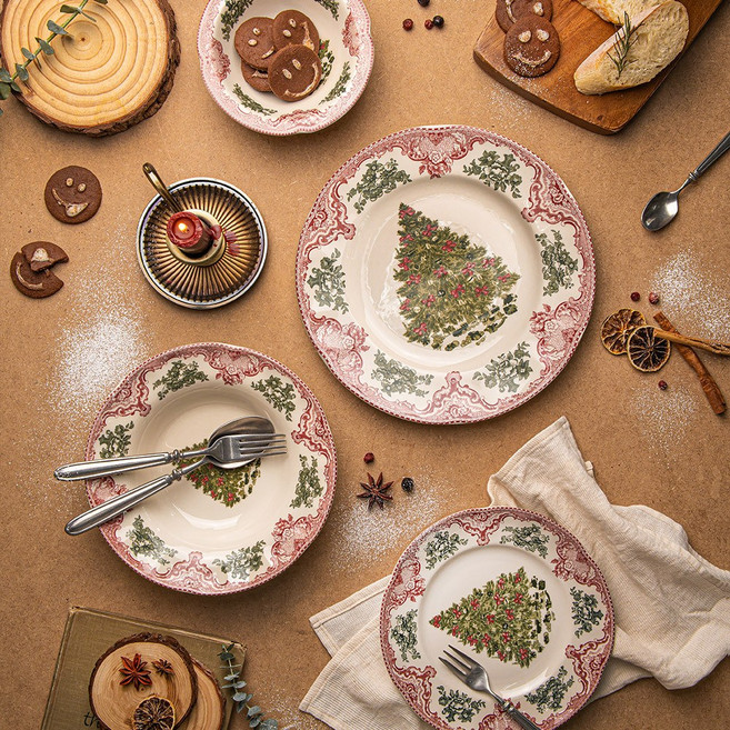 존슨브라더스 크리스마스 트리시리즈 홈파티 플레이팅 접시 볼 그릇, 파스타볼 (21.5cm), 1개