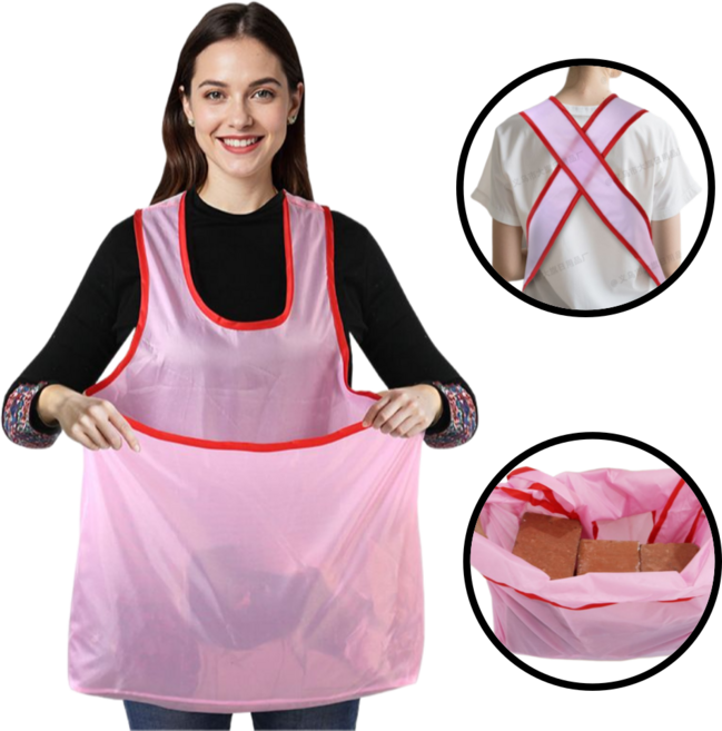 캥거루 앞치마 빨래 텃밭 과일 수확용 앞치마, 1개, 핑크