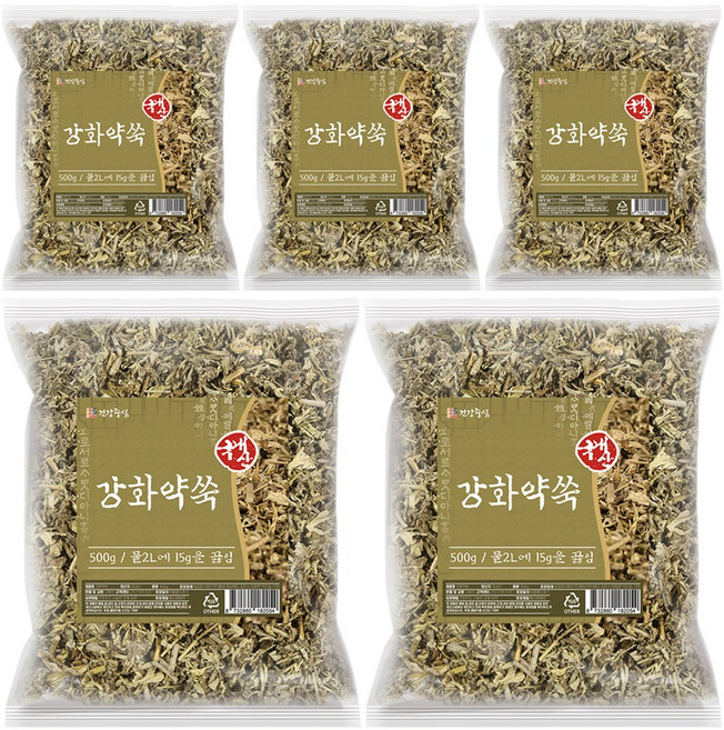 건강중심 국산 강화군 강화약쑥 말린 사자발쑥 약쑥, 5개, 500g