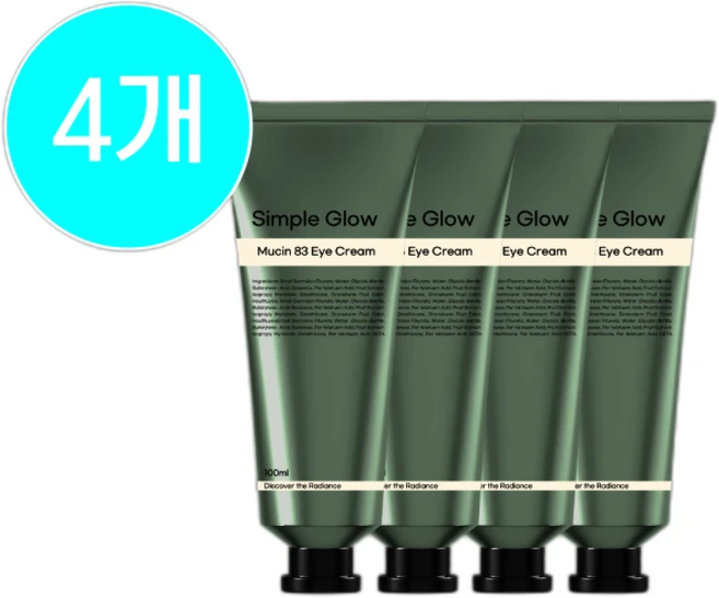 달팽이크림/ 목욕탕아이크림/ 슬로우에이징/ 심플글로우 뮤신83 아이케어, 4개, 100ml - 쿠팡