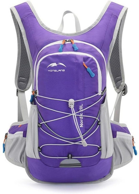 山道具屋 YINGLANG 輕量化越野登山小背包 20L水袋背包 單攻攻頂包 跑步馬拉松訓練適用 輕便450g, 紫色