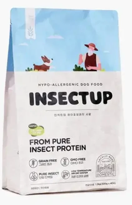 [1+1] 인섹트업 하이포알러지 사료 오리지널 1.2kg(300gX4개입) 강아지 사료, 피부/피모+알러지