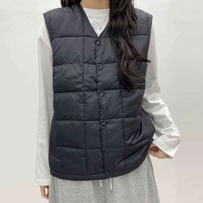 남녀공용 이너패딩 퀄팅 누빔 조끼 베스트