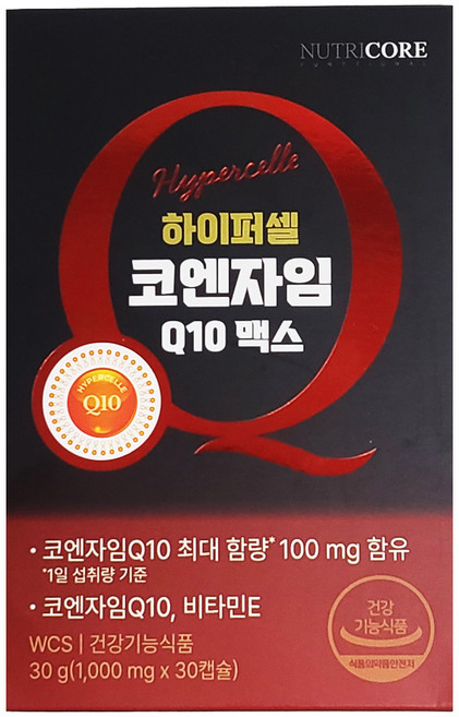 뉴트리코어 코엔자임 Q10 맥스 1000mg 1개, 30정, 30g