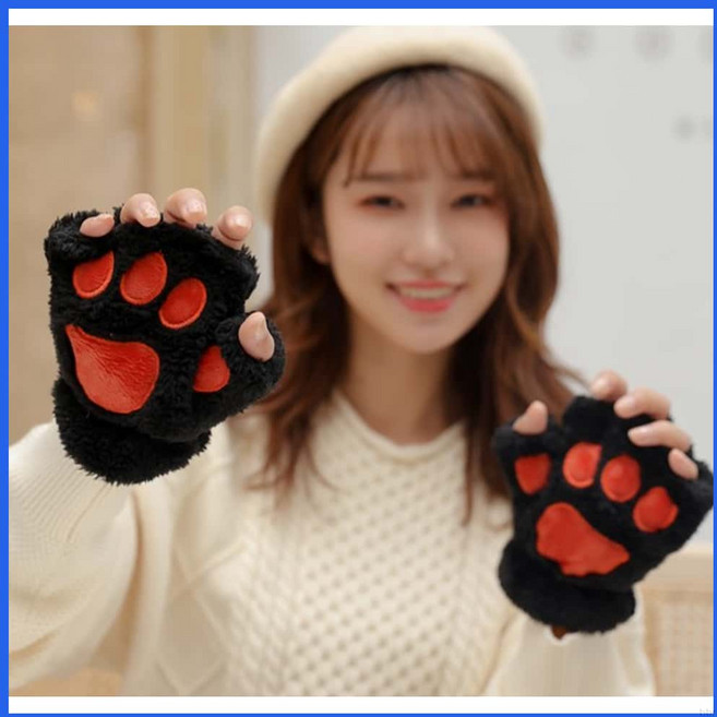 고양이 집사발장갑 핸드워머 키보드 여성용 겨울 털장갑 장갑 bbr+BVmGgT