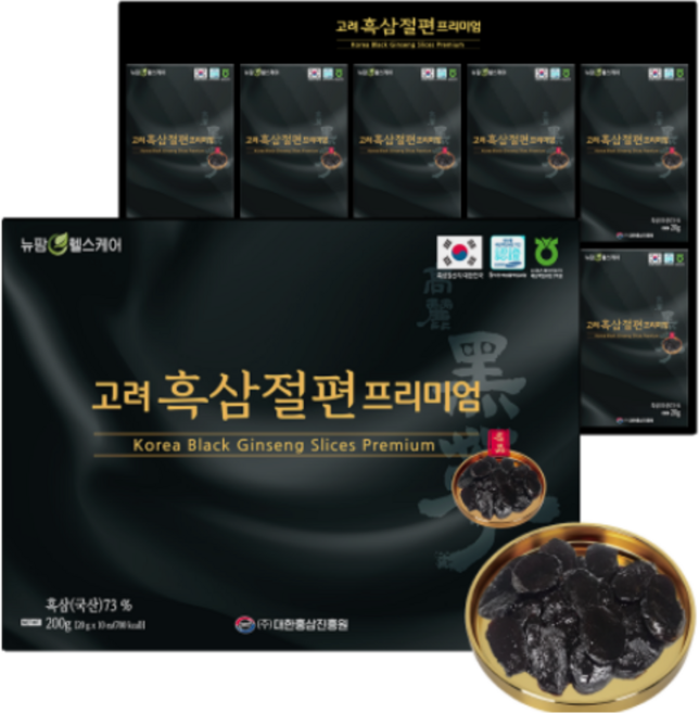고려 흑삼절편 프리미엄 200g + 쇼핑백, 20g, 10개