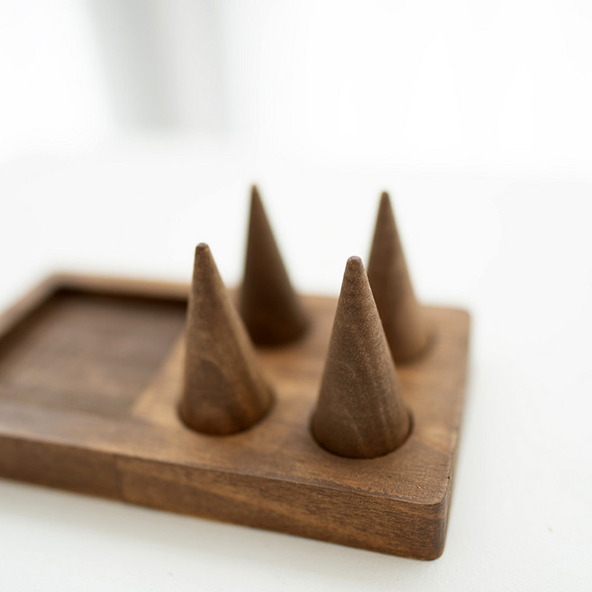 원목 국내제작 반지거치대 빈티지 고급 샵 반지거치 보석 에보니블랙 도토리색 마감 반지걸이 보석함