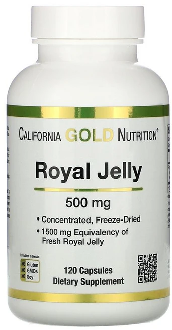 CGN 캘리포니아골드뉴트리션 로얄제리 500mg 120정 베지 캡슐 로얄 로열젤리 동결건조 농축 냉동 Royal Jelly, 1개 - 쿠팡