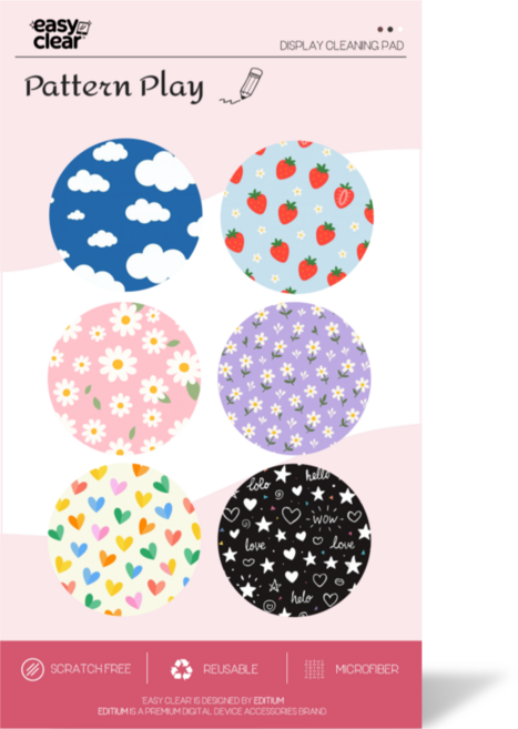 이지클리어 휴대폰 극세사 액정클리너 6개입, 1개, Pattern play