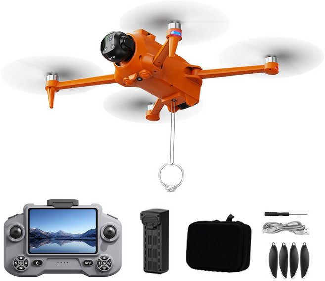 AE20 Max 드론 항공 촬영 에어드롭 낚시 디스플레이형, 1개, 오렌지 배1 세트