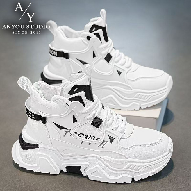 ANYOU 남성 키높이 운동화 어글리 슈즈 캐주얼 스니커즈 두꺼운 밑창 패션 운동화 미끄럼 방지 발편한 데일리 신발