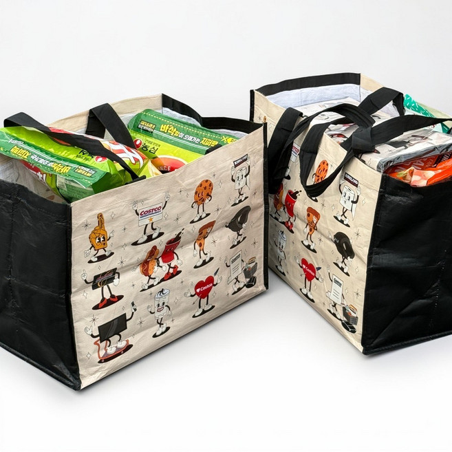 코스트코 장바구니 쇼핑백, 혼합색상, 3개