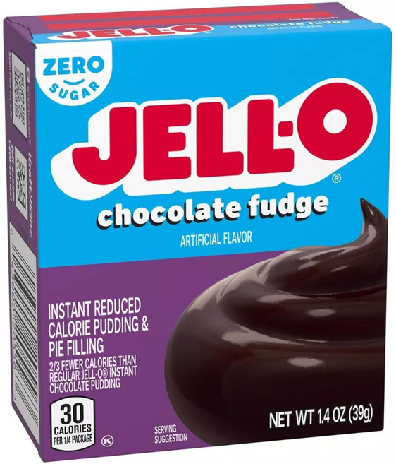 Jello 리듀스드 칼로리 푸딩 앤 파이 필링 초콜릿 퍼지, 39g, 1개