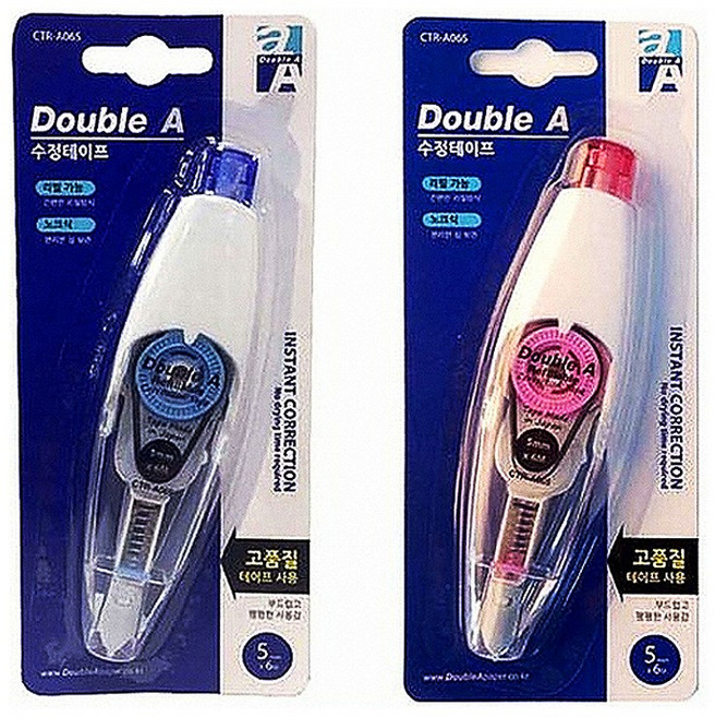 [모드니즈]더블에이 노크식 펜형 화이트 수정테이프 & 리필, 수정테이프 본품