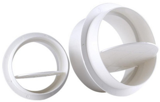 드래프트 차단기 댐퍼 환기 체크 밸브 인라인 덕트 용 백 셔터 주방 홈 그릴, 100mm, 100mm