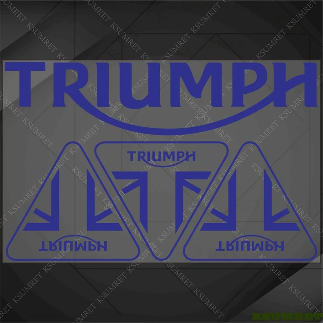 Triumph 오토바이 스티커 데칼 로고 탱크 엠블럼 스크램블러 보버 트윈, 08 Blue