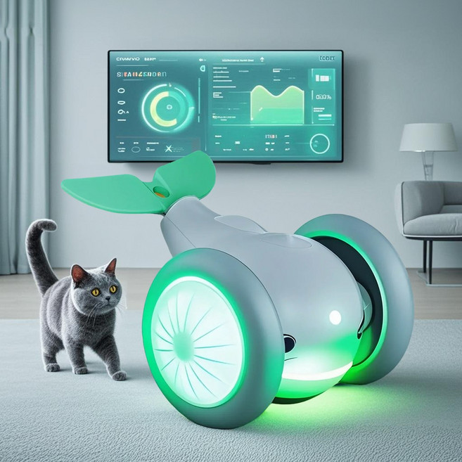 메호라 고양이 고래 집기 놀이 불빛 스마트볼 장난감, 1개, 라임 그린