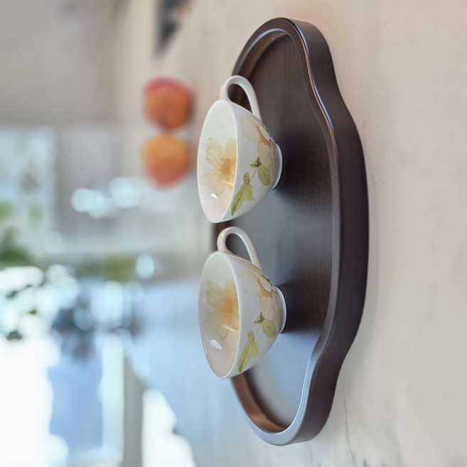 이오라 감성 고급 원목 우드 구름형 다용도 나무 쟁반 트레이, 1개, 월넛 브라운(호두나무색)