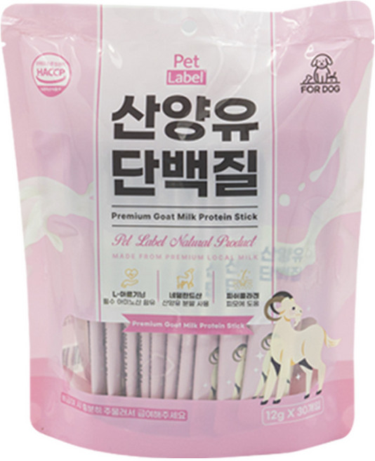 펫라벨 산양유단백질 짜먹는 강아지간식 30 개입 (12 g x 30ea) 강아지영양간식 단백질보충, 우유, 12g, 30개