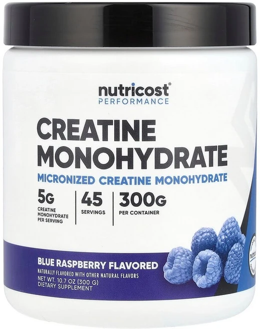 뉴트리코스트 운동 능력 크레아틴 일수화물 블루 라즈베리 300g, 1개 - 쿠팡