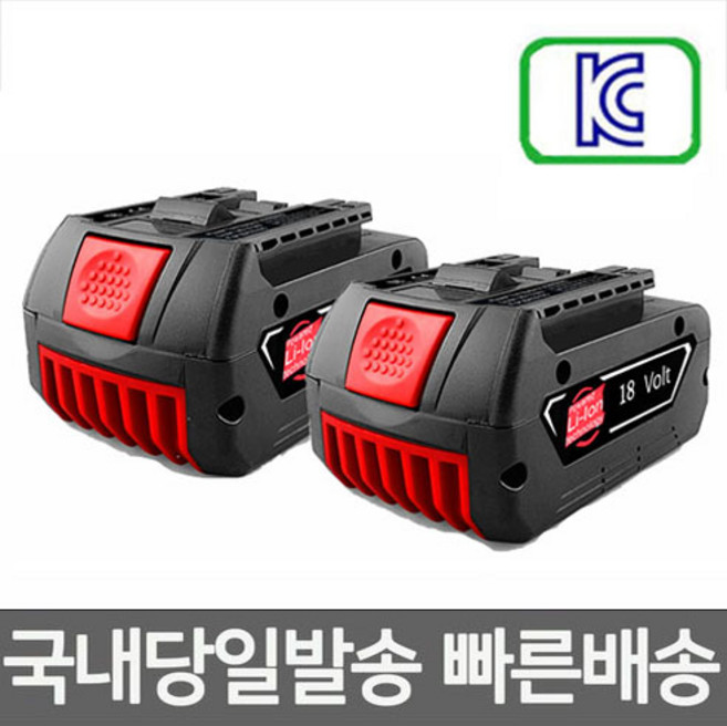 (국내당일발송) 보쉬 18V 호환 배터리 6.0Ah KC인증 정품셀 사용, 2개
