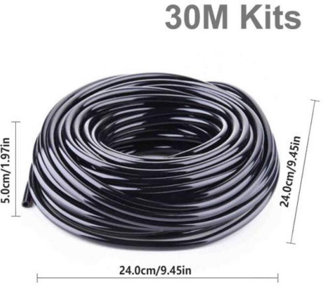 16MM호스 분수호스 농업용 정원 DIY 임의 길이 10m 20m 30m 조절식 PVC 마이크로 드립 파이프 호스 급수 관개 시스템 용품 4mm 7mm, [01] 30M, 1개