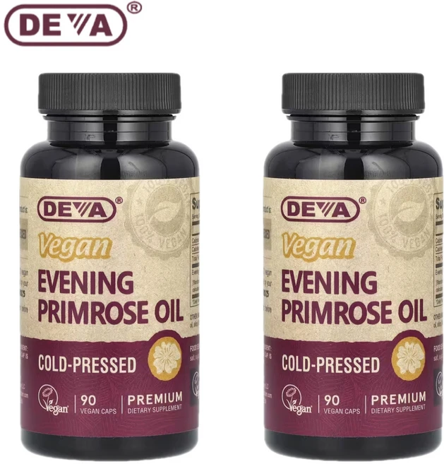 Deva 비건 달맞이꽃종자유 90캡슐 x2병 Vegan Evening Primrose Oil, 2개, 90정 - 쿠팡