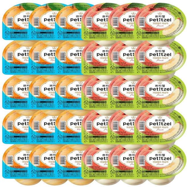 [푸드원스토어] 쁘띠첼 과일제리 2가지맛 30개, 90g
