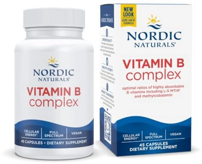 Nordic Naturals 비타민B 복합체 캡슐 45정, 1개 - 쿠팡
