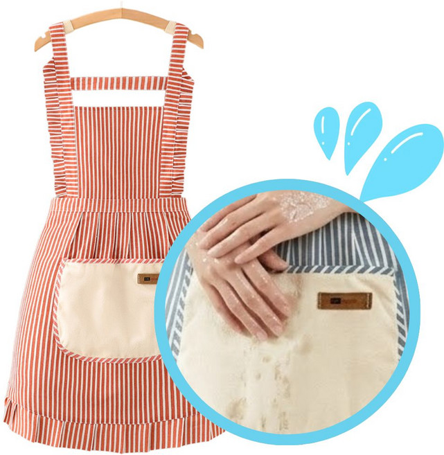 마켓리브 예쁜 원피스 빠른흡수 행주 앞치마, 1개, 레드