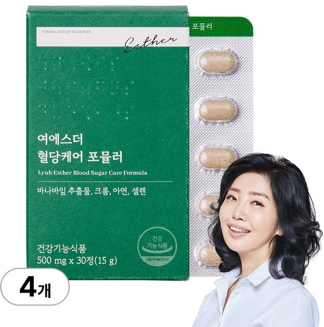 여에스더 혈당케어 포뮬러 (바나바잎추출물) 국민영양 프로젝트, 30정, 4개 - 쿠팡