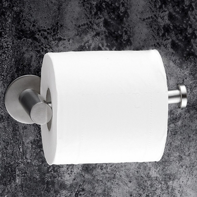 하우쏠 무타공 벽부착 욕실 주방 스텐 휴지걸이, 실버, 1개