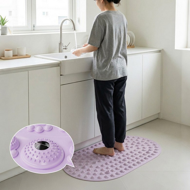 Nicoliley 주방 발지압 매트 발 지압판 매트, 자주색, 1개