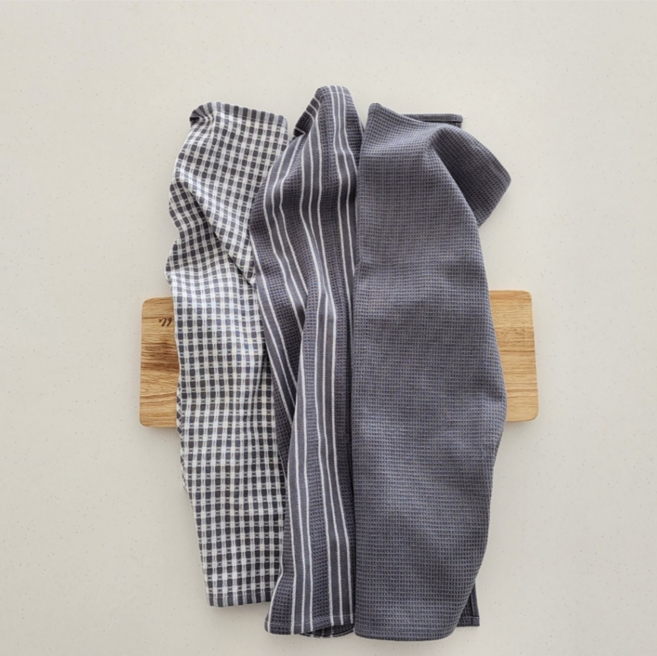 모던어스 순면 키친크로스 행주 3종세트 주방 핸드타올 전자레인지 덮개, 그레이, 1개