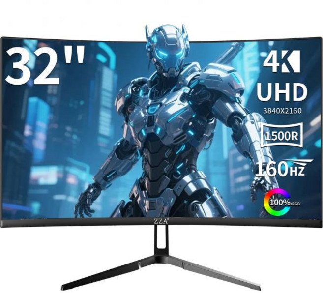 ZZA 24.5인치 FHD 1920x1080 120Hz 커브드 게이밍 모니터 3000R 곡률 VA 패널 1ms MPRT AMD 프리싱크 초박형 베젤 아이 케어 e스포츠 PC용, 32 inch monitor