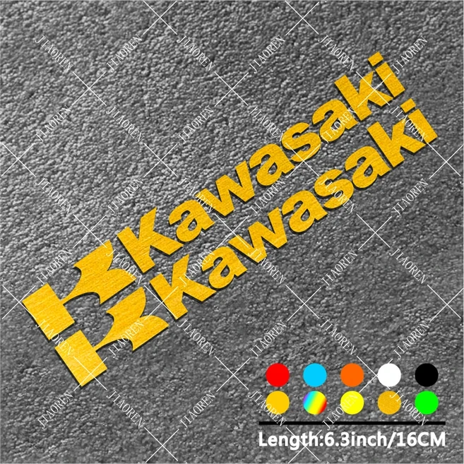 반사 오리지널 가와사키 스티커 데칼 로고 세트 레이싱 팀 탱크 엠블럼 Z750 Ninja Versys Kit, 06 Brushed Gold