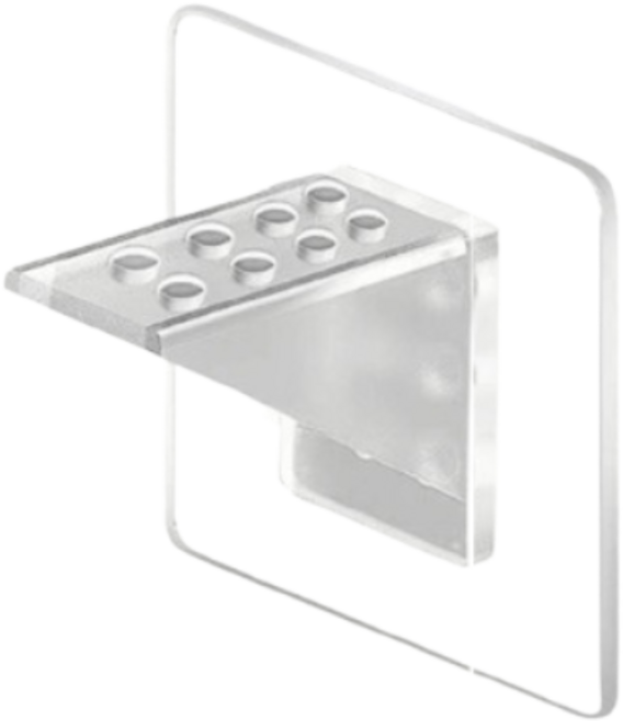 Momo 無痕隔板托 層板固定支撐架, 1個, 短款   單入, 透明