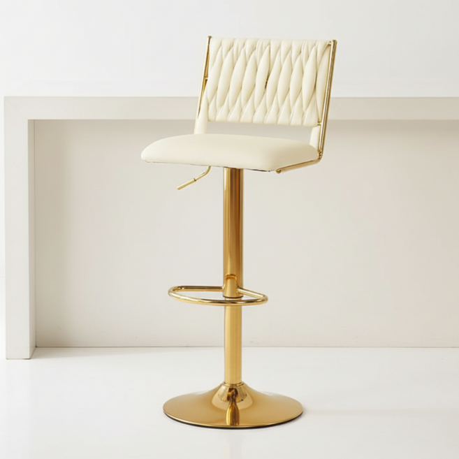 피피포피 벨벳 홈바의자 아일랜드식탁의자 바체어 높이조절 회전 스퀘어, 아이보리