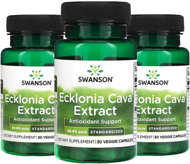 곰피 감태 추출물 디에콜 Ecklonia 해조류 스완슨 Swanson 30캡슐x3병 (3개월분), 비건, 성인남녀공용, 알약/캡슐, 30정 - 쿠팡