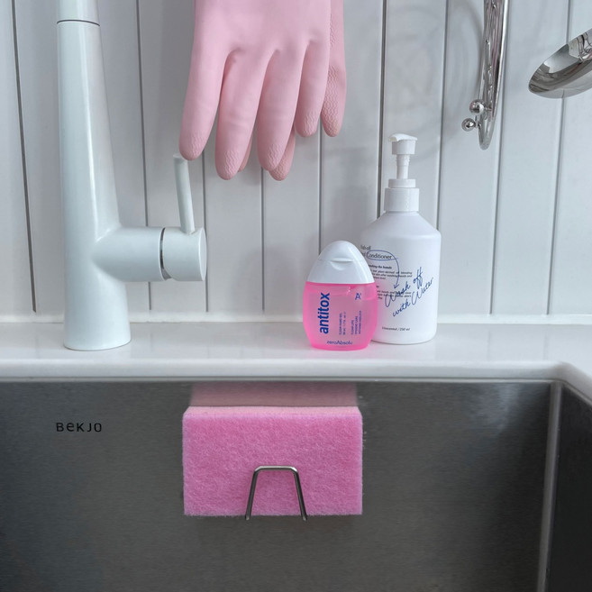 데미무드 304스텐 3M 강력접착 수세미 거치대, 단일, 1개