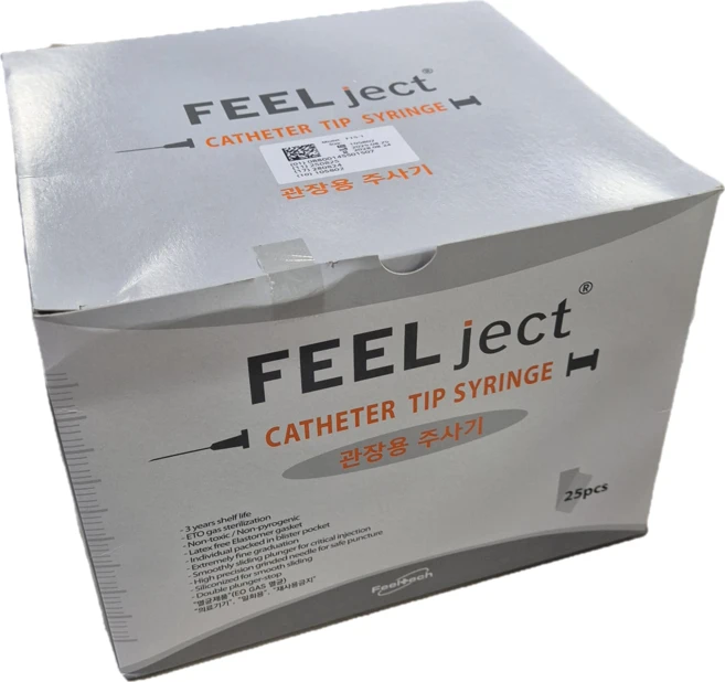 Feel Ject 주사기 관장용 25개 60cc 1인치 재고 있음 2시 이전 주문 시 출발, 1박스 - 쿠팡