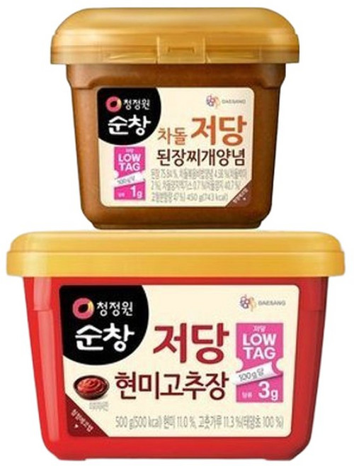 청정원 순창 저당고추장 500g + 저당 차돌된장찌개양념 450g, 1개