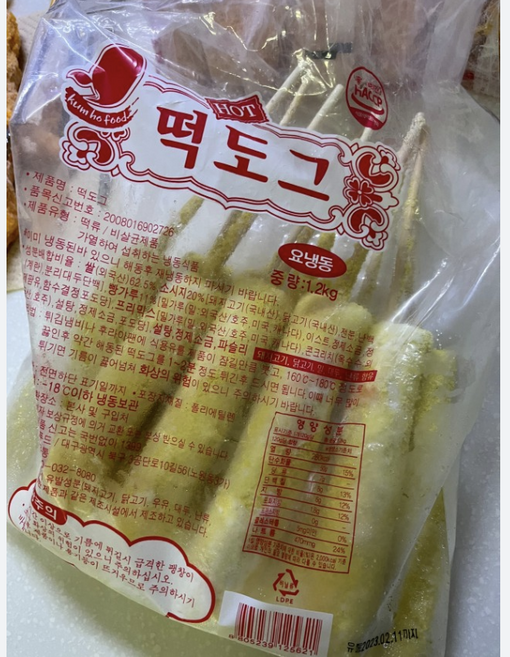 금호 떡도그 떡핫도그, 6개, 1kg