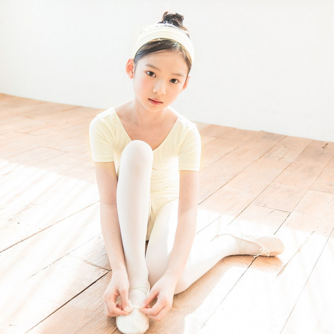 ATB-1003-아이보리 반팔 레오타드 아떼르발레