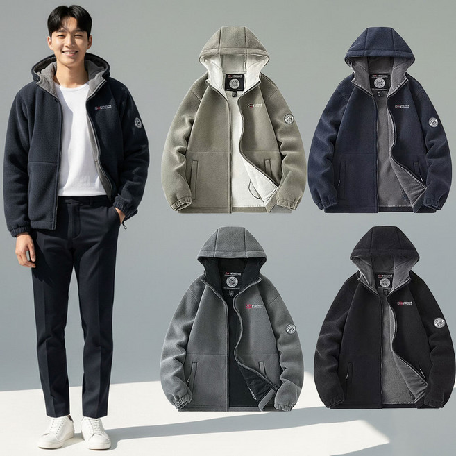 노르웨이 남녀공용 후리스 후드 자켓 남자 여성 겨울 가을 따뜻한 플리스 점퍼 캠핑 외투 출퇴근 MY42