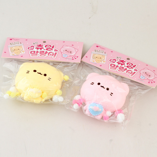 츄잉츄잉 말랑이/동물 고양이 냥냥이 모찌 촉감놀이 스트레스볼 주물럭, 1개, 120g, 랜덤