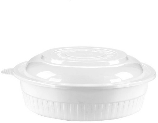 사출원형찜용기(특대) 300파이 x H80mm 4500ml / 100개, 몸퉁+뚜껑SET