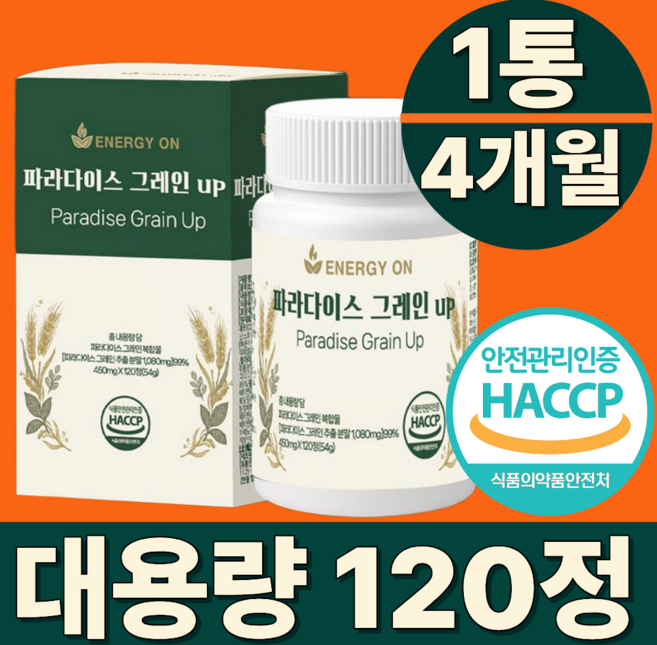 에너지온 파라다이스 그래인 추출물 파라다이스 그레인 up, 1개, 120정