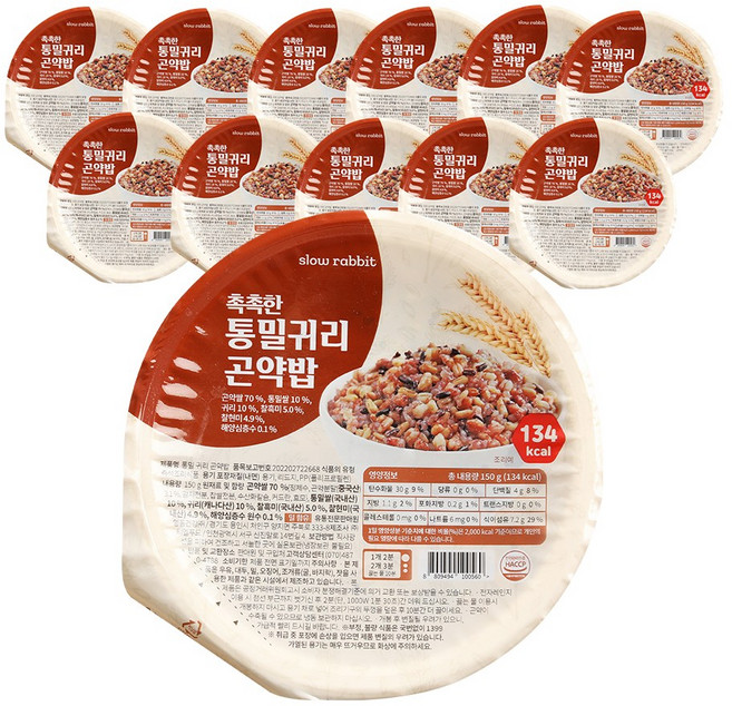 촉촉한 통밀귀리 곤약밥, 150g, 12개