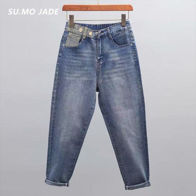 SU.MO JADE 배기청바지 9부 편한 데님 팬츠